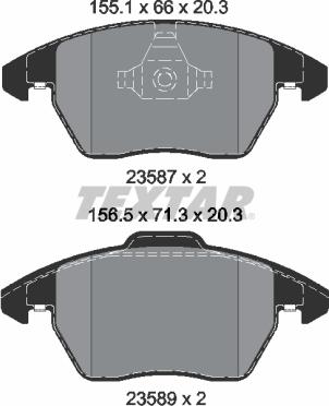 Textar 2358704 - Kit de plaquettes de frein, frein à disque cwaw.fr