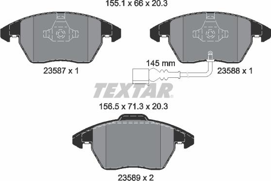 Textar 2358781 - Kit de plaquettes de frein, frein à disque cwaw.fr