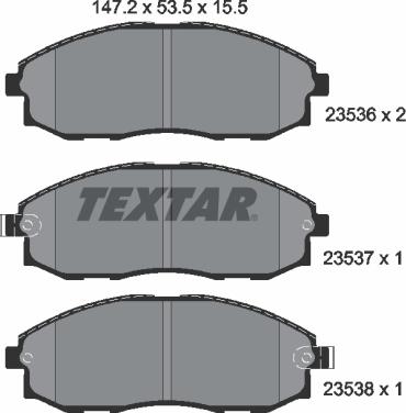 Textar 2353601 - Kit de plaquettes de frein, frein à disque cwaw.fr