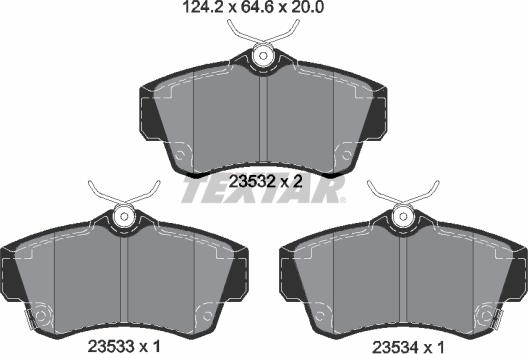 Textar 2353202 - Kit de plaquettes de frein, frein à disque cwaw.fr