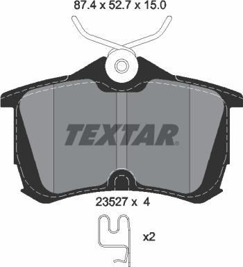 Textar 2352701 - Kit de plaquettes de frein, frein à disque cwaw.fr