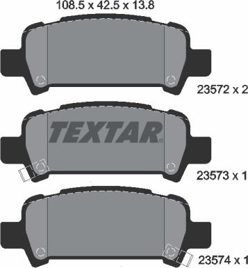 Textar 2357202 - Kit de plaquettes de frein, frein à disque cwaw.fr