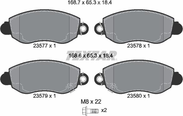 Textar 2357701 - Kit de plaquettes de frein, frein à disque cwaw.fr