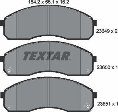 Textar 2364901 - Kit de plaquettes de frein, frein à disque cwaw.fr