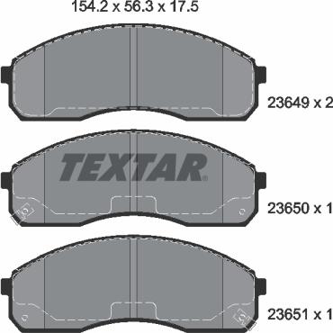 Textar 2364903 - Kit de plaquettes de frein, frein à disque cwaw.fr