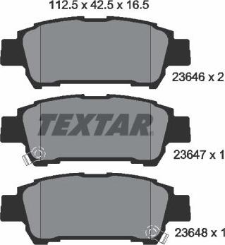 Textar 2364601 - Kit de plaquettes de frein, frein à disque cwaw.fr