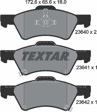 Textar 2364001 - Kit de plaquettes de frein, frein à disque cwaw.fr