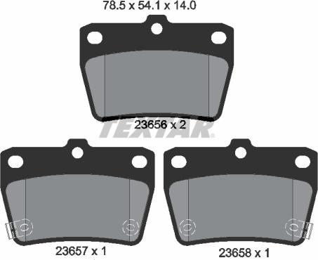 Textar 2365601 - Kit de plaquettes de frein, frein à disque cwaw.fr