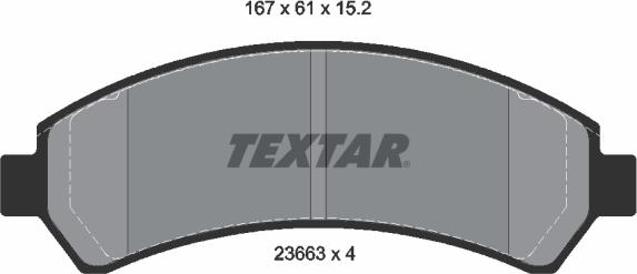 Textar 2366301 - Kit de plaquettes de frein, frein à disque cwaw.fr