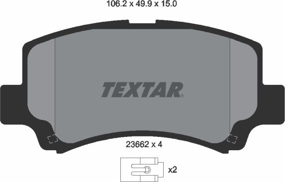 Textar 2366201 - Kit de plaquettes de frein, frein à disque cwaw.fr