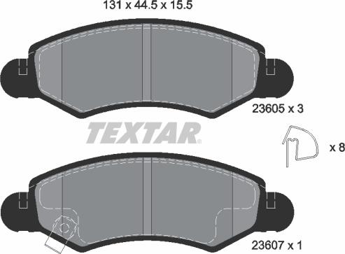 Textar 2360501 - Kit de plaquettes de frein, frein à disque cwaw.fr