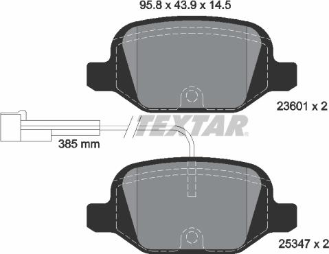 Textar 2360104 - Kit de plaquettes de frein, frein à disque cwaw.fr