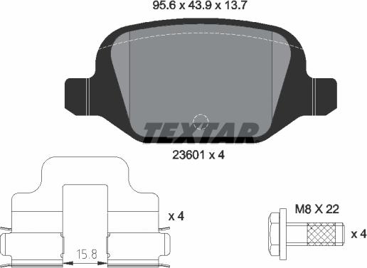 Textar 2360102 - Kit de plaquettes de frein, frein à disque cwaw.fr