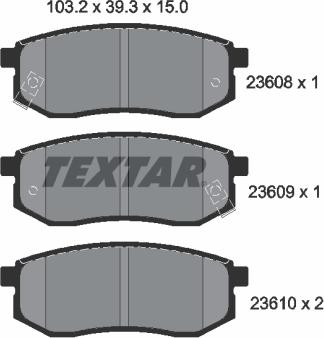 Textar 2360801 - Kit de plaquettes de frein, frein à disque cwaw.fr