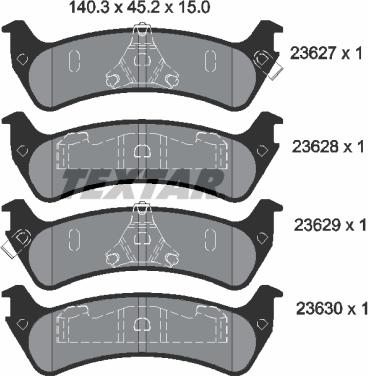 Textar 2362701 - Kit de plaquettes de frein, frein à disque cwaw.fr