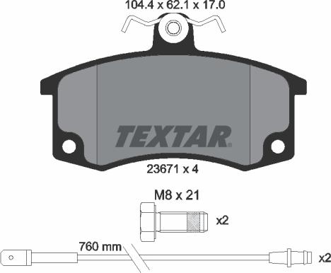 Textar 2367101 - Kit de plaquettes de frein, frein à disque cwaw.fr