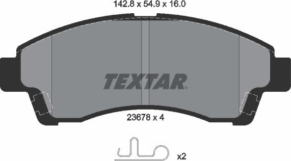 Textar 2367801 - Kit de plaquettes de frein, frein à disque cwaw.fr