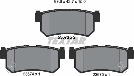 Textar 2367301 - Kit de plaquettes de frein, frein à disque cwaw.fr