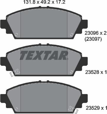 Textar 2309601 - Kit de plaquettes de frein, frein à disque cwaw.fr