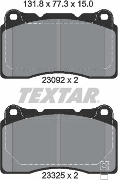 Textar 2309204 - Kit de plaquettes de frein, frein à disque cwaw.fr