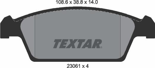 Textar 2306101 - Kit de plaquettes de frein, frein à disque cwaw.fr