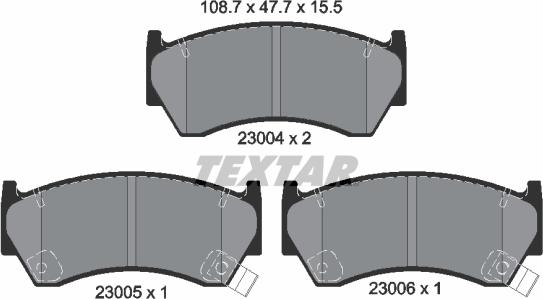 Textar 2300401 - Kit de plaquettes de frein, frein à disque cwaw.fr