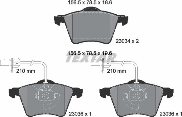 Textar 2303401 - Kit de plaquettes de frein, frein à disque cwaw.fr