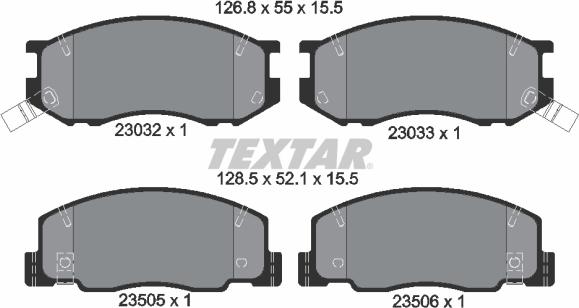 Textar 2303201 - Kit de plaquettes de frein, frein à disque cwaw.fr