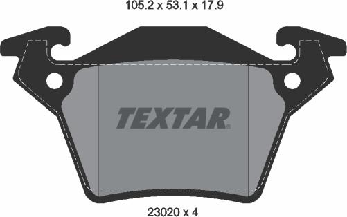 Textar 2302001 - Kit de plaquettes de frein, frein à disque cwaw.fr