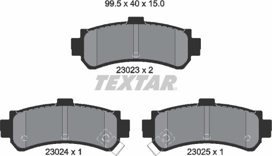 Textar 2302301 - Kit de plaquettes de frein, frein à disque cwaw.fr