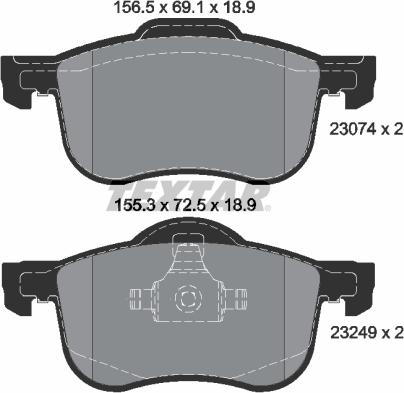 Textar 2307401 - Kit de plaquettes de frein, frein à disque cwaw.fr