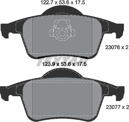 Textar 2307602 - Kit de plaquettes de frein, frein à disque cwaw.fr