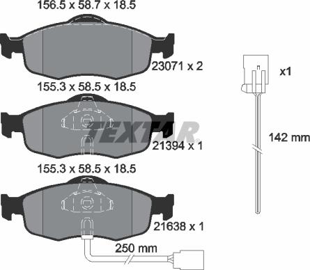 Textar 89013300 - Kit de freins, frein à disques cwaw.fr