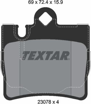 Textar 2307801 - Kit de plaquettes de frein, frein à disque cwaw.fr