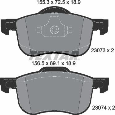 Textar 2307381 - Kit de plaquettes de frein, frein à disque cwaw.fr