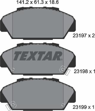 Textar 2319701 - Kit de plaquettes de frein, frein à disque cwaw.fr