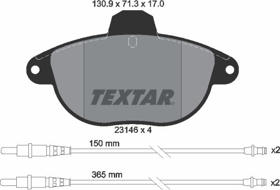 Textar 89013700 - Kit de freins, frein à disques cwaw.fr