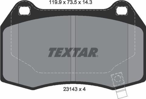 Textar 2314301 - Kit de plaquettes de frein, frein à disque cwaw.fr