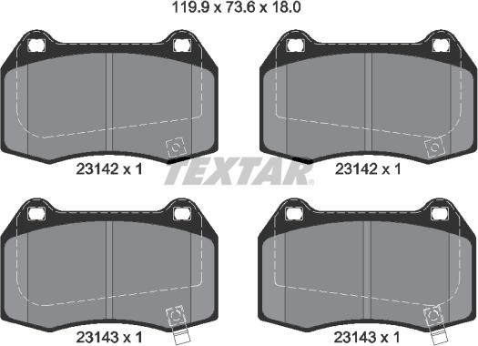 Textar 2314204 - Kit de plaquettes de frein, frein à disque cwaw.fr