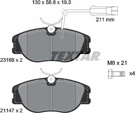 Textar 2316803 - Kit de plaquettes de frein, frein à disque cwaw.fr