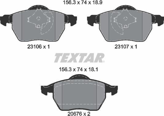 Textar 2310601 - Kit de plaquettes de frein, frein à disque cwaw.fr