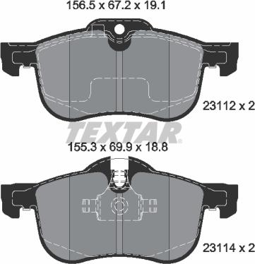 Textar 2311203 - Kit de plaquettes de frein, frein à disque cwaw.fr