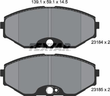 Textar 2318401 - Kit de plaquettes de frein, frein à disque cwaw.fr