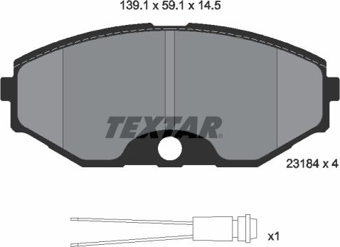 Textar 2318402 - Kit de plaquettes de frein, frein à disque cwaw.fr