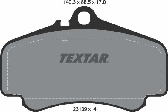 Textar 2313901 - Kit de plaquettes de frein, frein à disque cwaw.fr