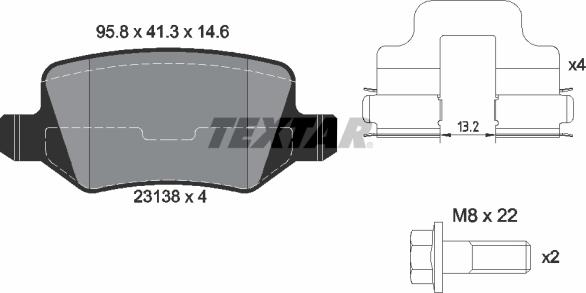 Textar 2313803 - Kit de plaquettes de frein, frein à disque cwaw.fr