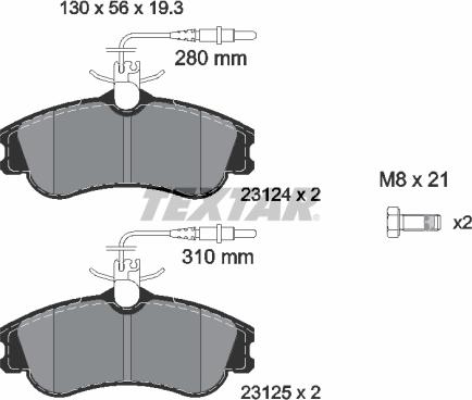 Textar 89005100 - Kit de freins, frein à disques cwaw.fr