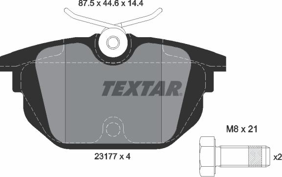 Textar 2317703 - Kit de plaquettes de frein, frein à disque cwaw.fr