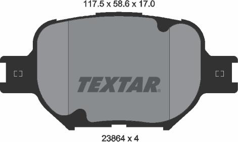 Textar 2386401 - Kit de plaquettes de frein, frein à disque cwaw.fr