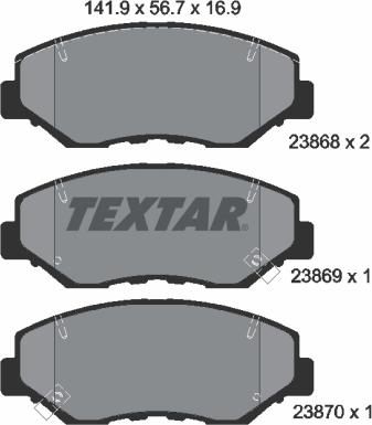 Textar 2386801 - Kit de plaquettes de frein, frein à disque cwaw.fr